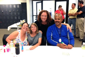 group of employees at table